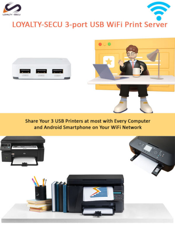 WiFi-print-server-3-ports