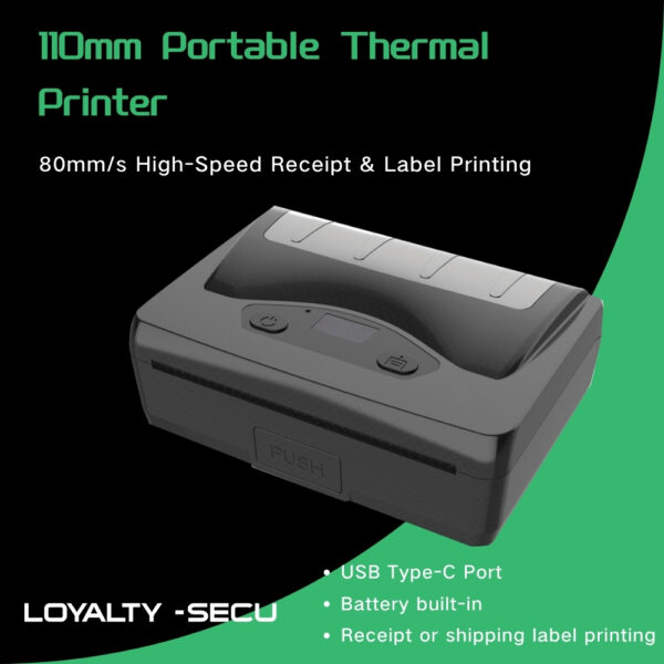 110m Bluetooth type-c thermal receipt & label printer