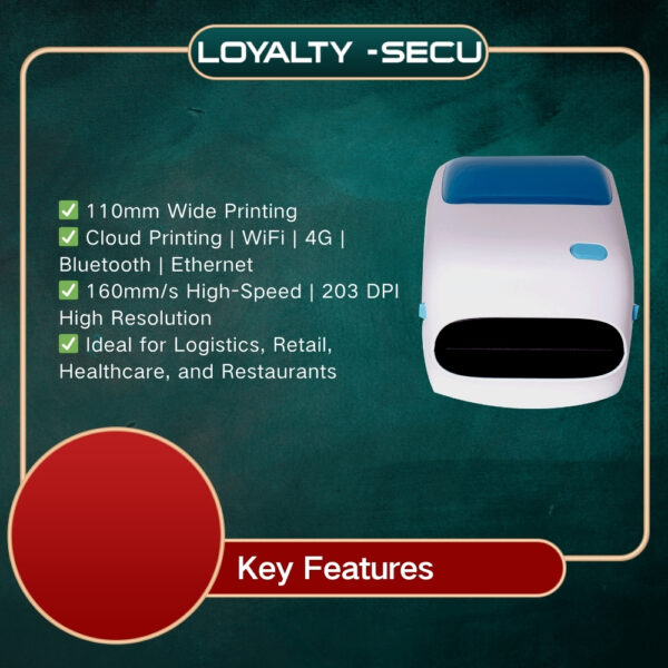 High resolution 110mm cloud Thermal Label Receipt Printer